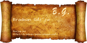 Bradean Géza névjegykártya