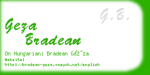 geza bradean business card